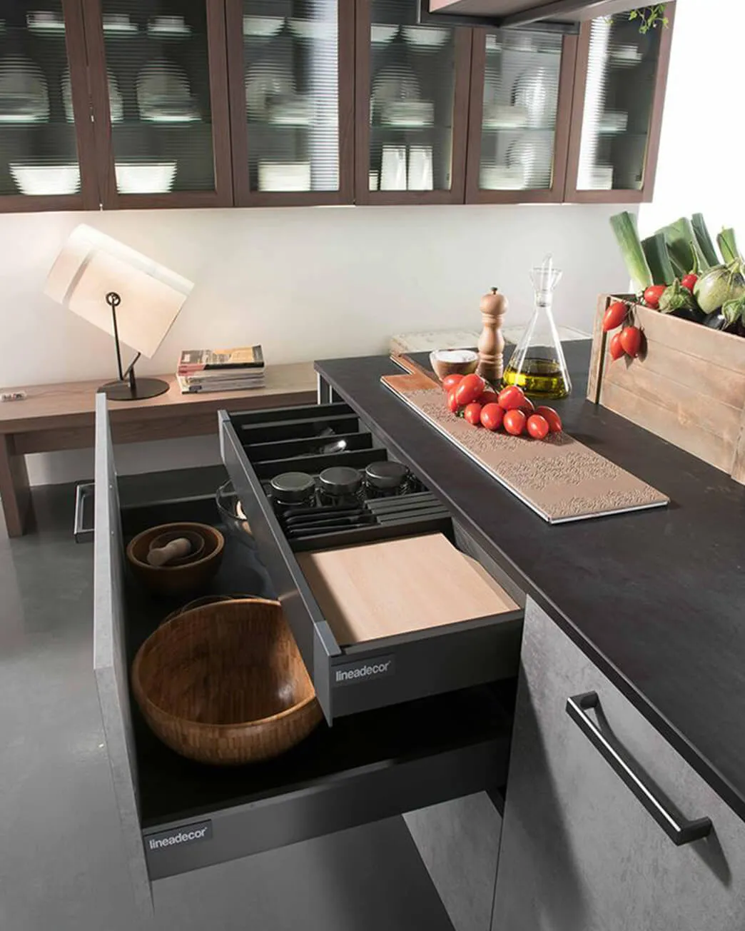 Base Unit with Antaro 2 High Drawers And 1 Inner Drawer