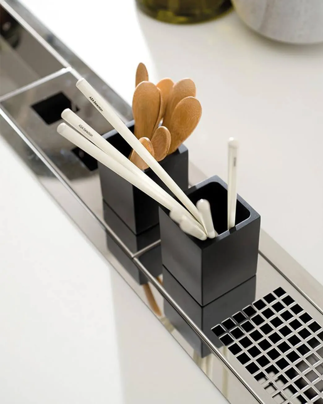 Glass And Cutlery Holder for Over Counter Steel Accessory