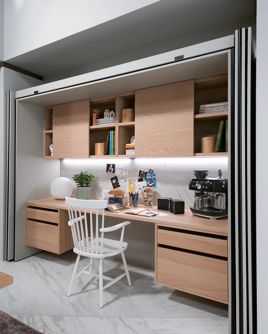 Pivot Folding Door Tall Cabinet