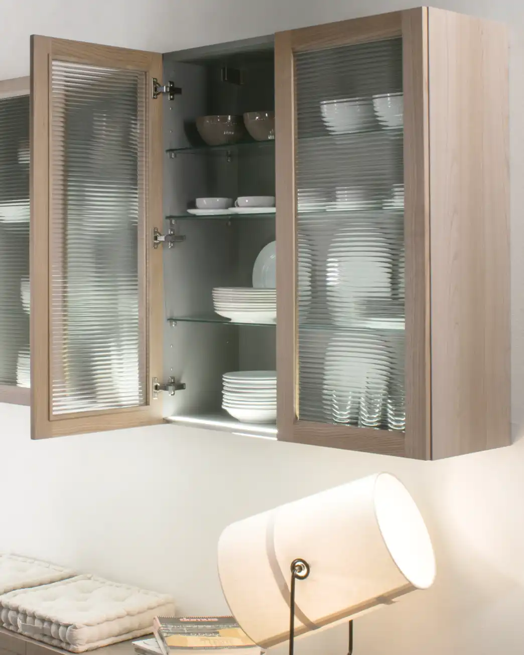 Wall Unit with Illuminated Strip Handle