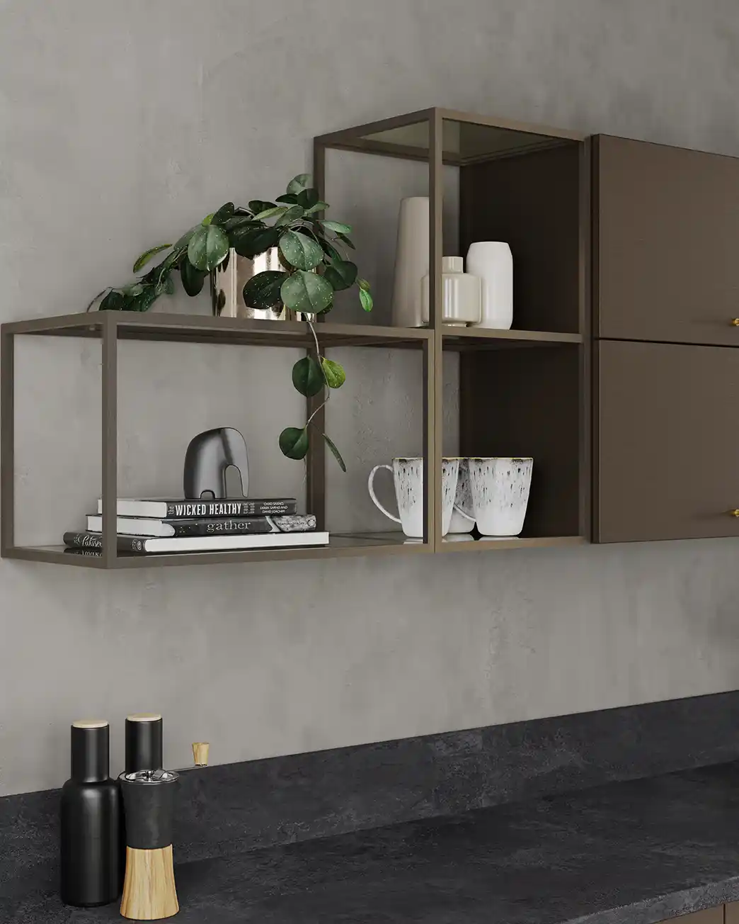 Brushed Bronze Aluminum Shelf