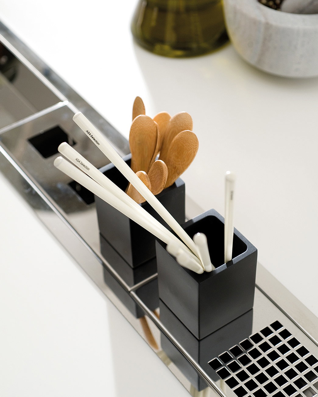 Glass And Cutlery Holder for Over Counter Steel Accessory