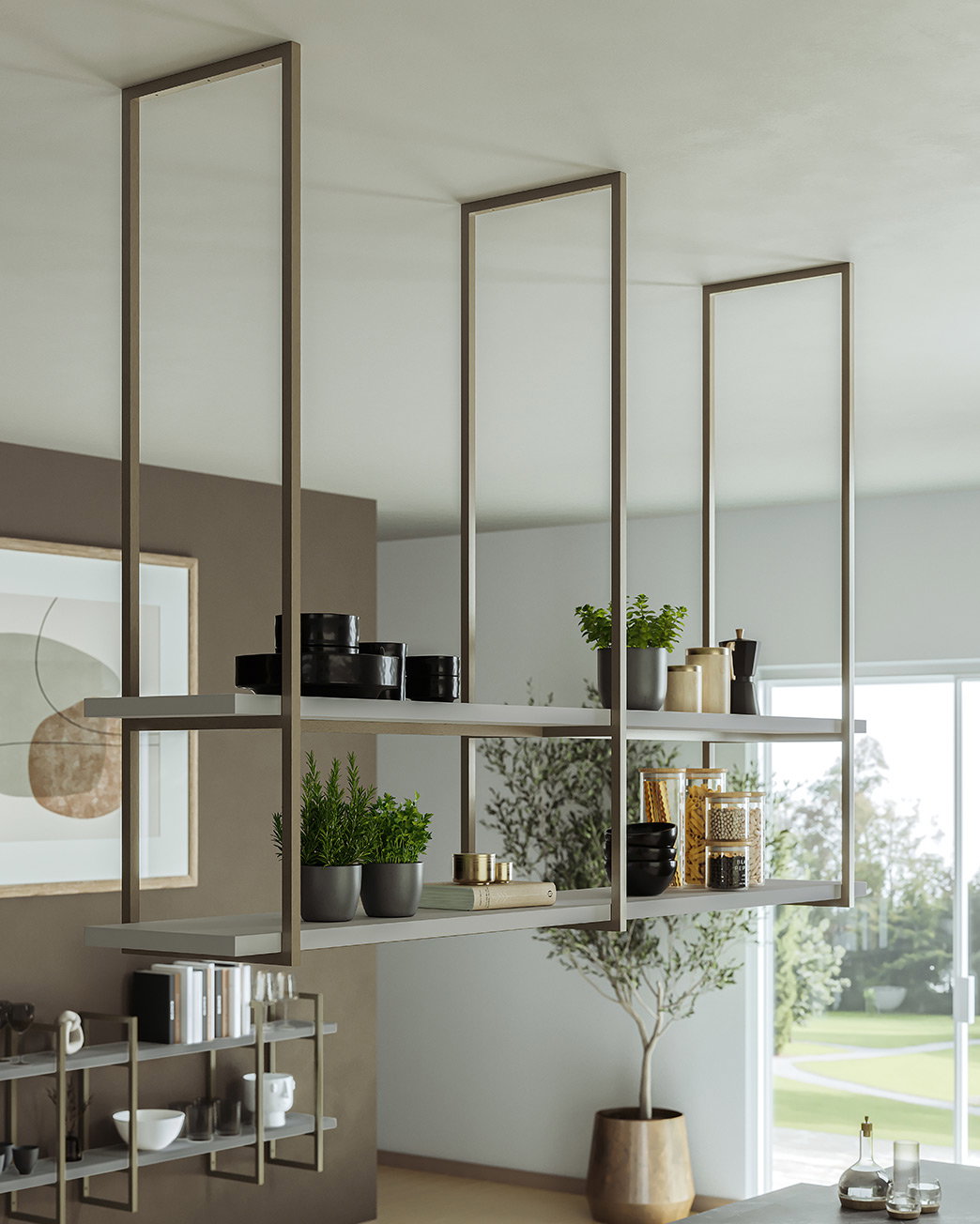 Brushed Bronze Ceiling Shelf