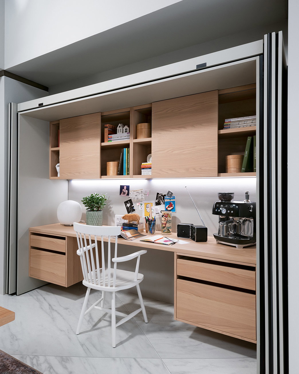Pivot Folding Door Tall Cabinet