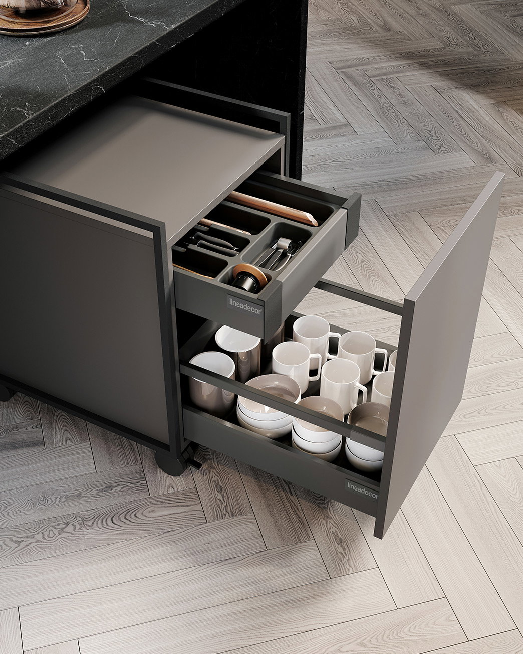 Storage Trolley with Inner Drawer